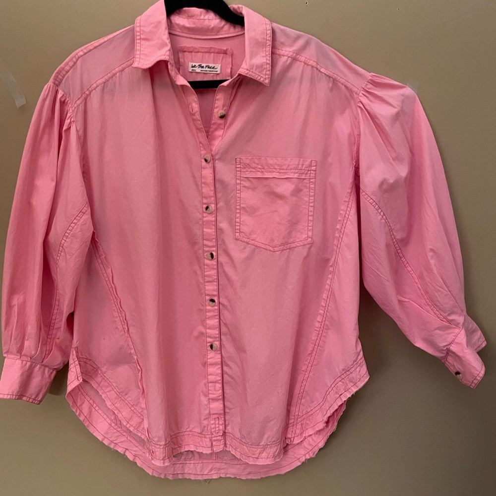 We The Free Pink Button Down Shirt